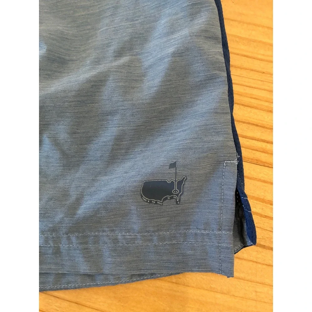 Masters Tech Active Mens Golf Shorts Blue Heathered Elastic Waist Size Large